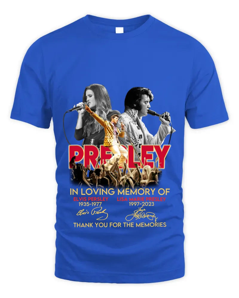 In Loving Memory Of Elvis Presley And Lisa Marie Presley Thank You For The Memories Signatures Shirts