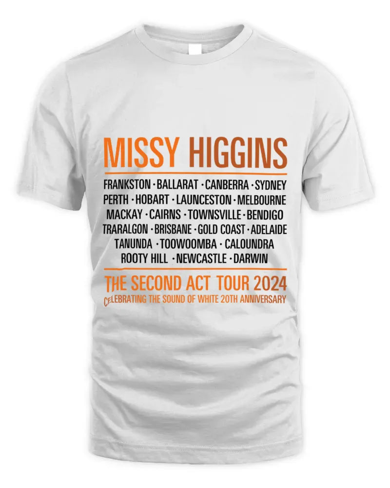Missy Higgins Merch The Second Act Tour White Concert Shirt