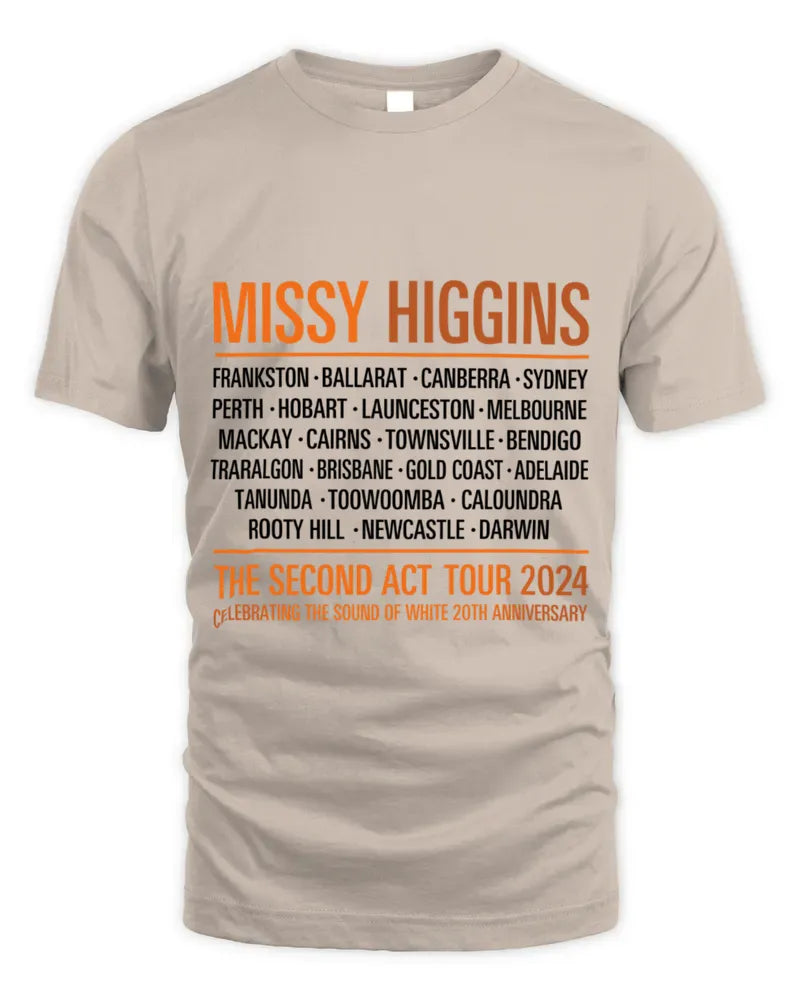 Missy Higgins Merch The Second Act Tour White Concert Shirt