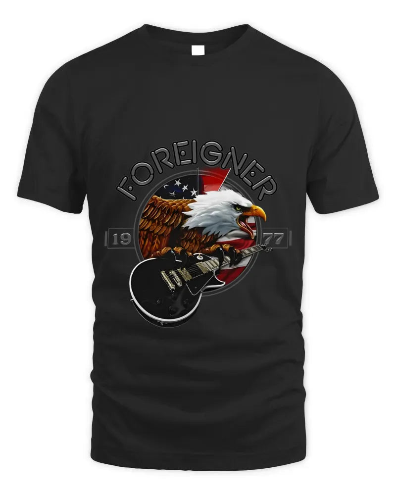 Clothing Foreigner Merch Eagle Tour Tee Black