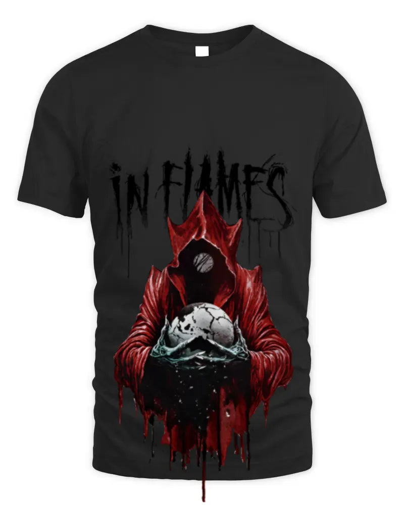 In Flames Tour 2024 Jester Drip Raglan Concert Tee White