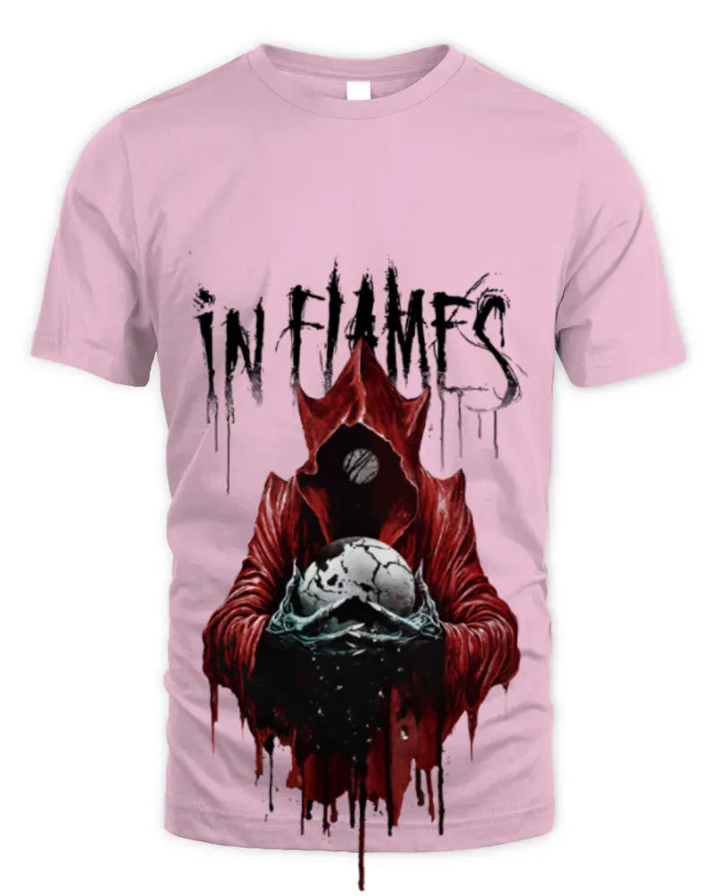 In Flames Tour 2024 Jester Drip Raglan Concert Tee White