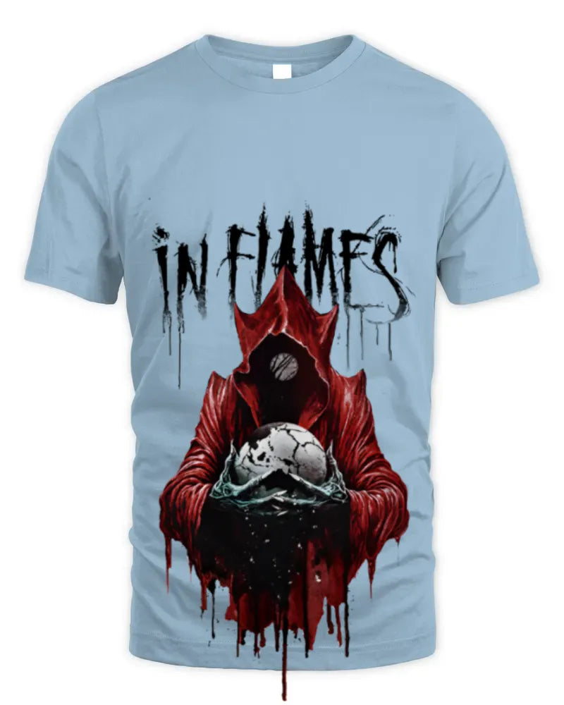 In Flames Tour 2024 Jester Drip Raglan Concert Tee White