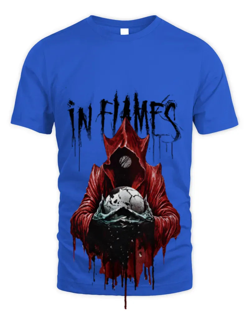 In Flames Tour 2024 Jester Drip Raglan Concert Tee White