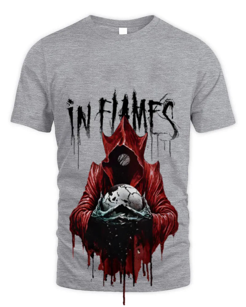 In Flames Tour 2024 Jester Drip Raglan Concert Tee White