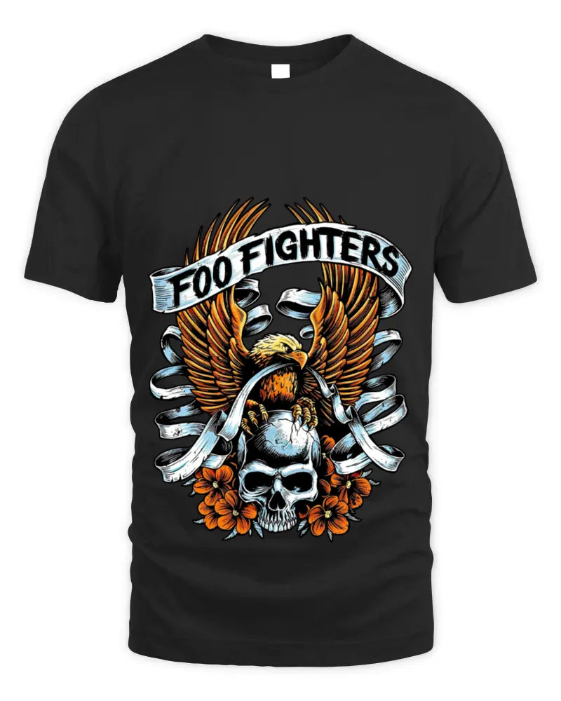 Foo Fighters Rock Band Skull And Eagle Tee Shirt