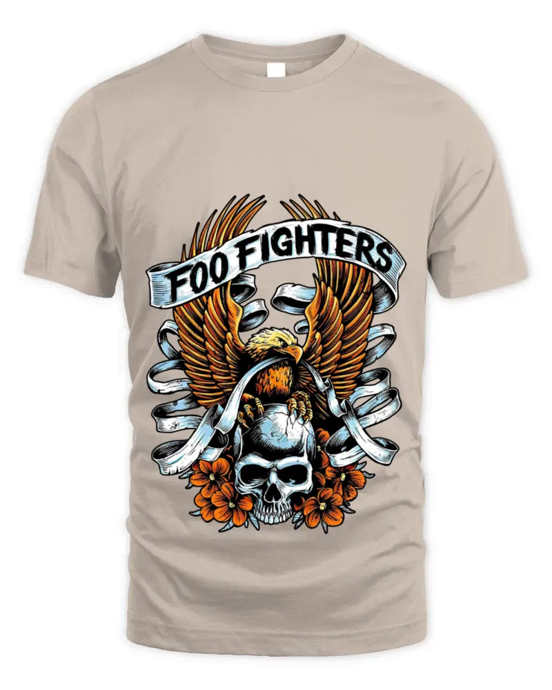 Foo Fighters Rock Band Skull And Eagle Tee Shirt