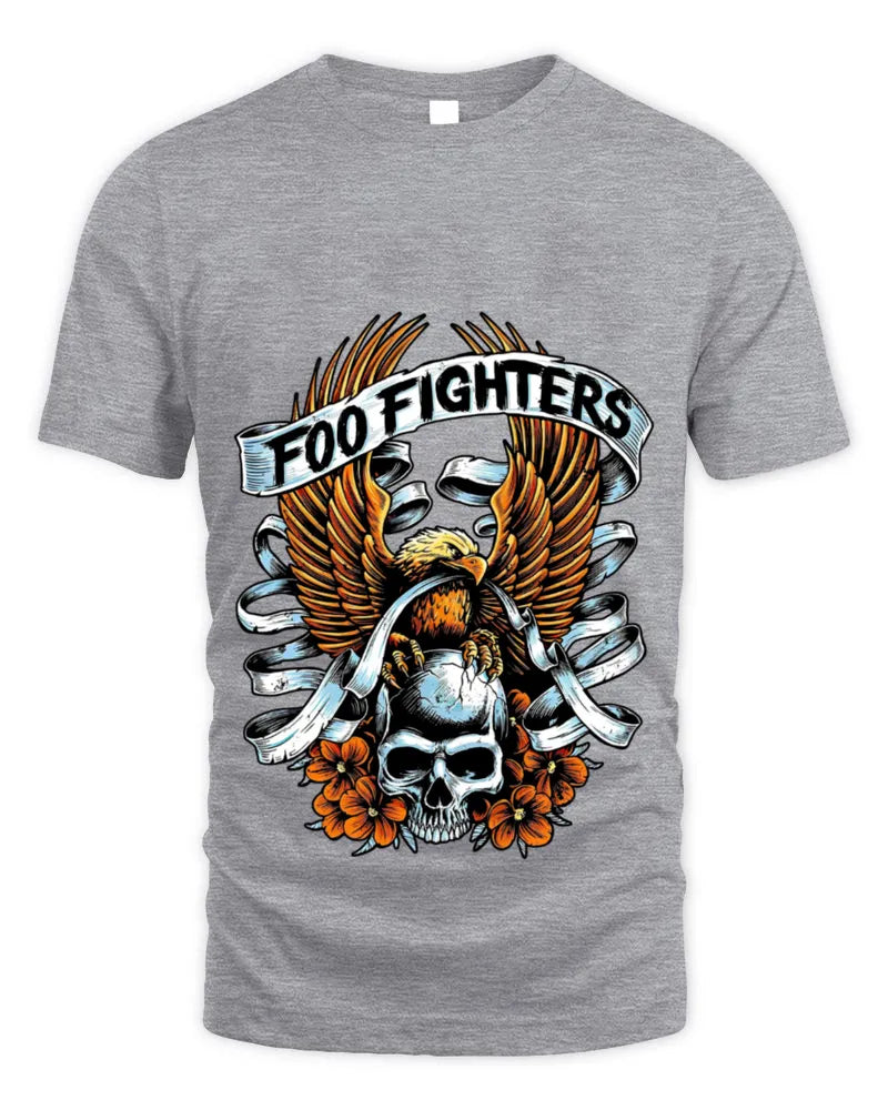 Foo Fighters Rock Band Skull And Eagle Tee Shirt