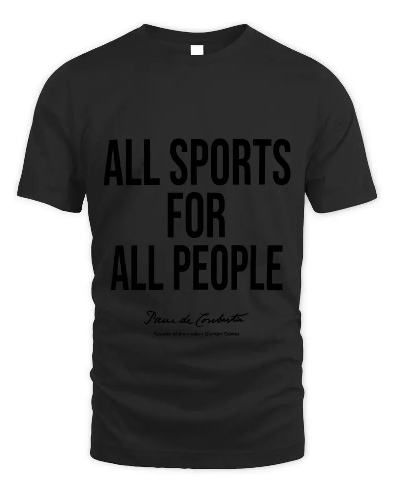 All Sports For All People Pierre de Coubertin Olympic Games Tee Red