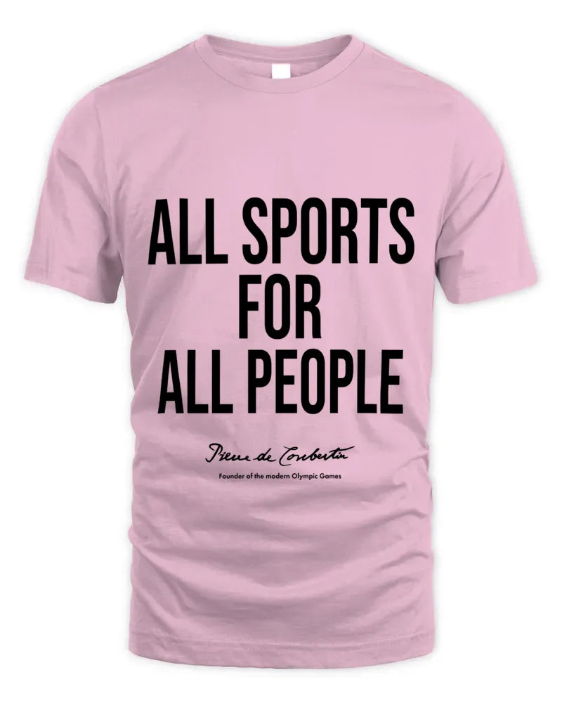 All Sports For All People Pierre de Coubertin Olympic Games Tee Red