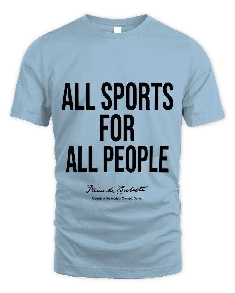 All Sports For All People Pierre de Coubertin Olympic Games Tee Red