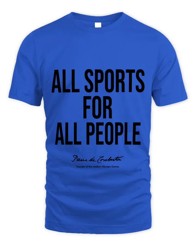 All Sports For All People Pierre de Coubertin Olympic Games Tee Red