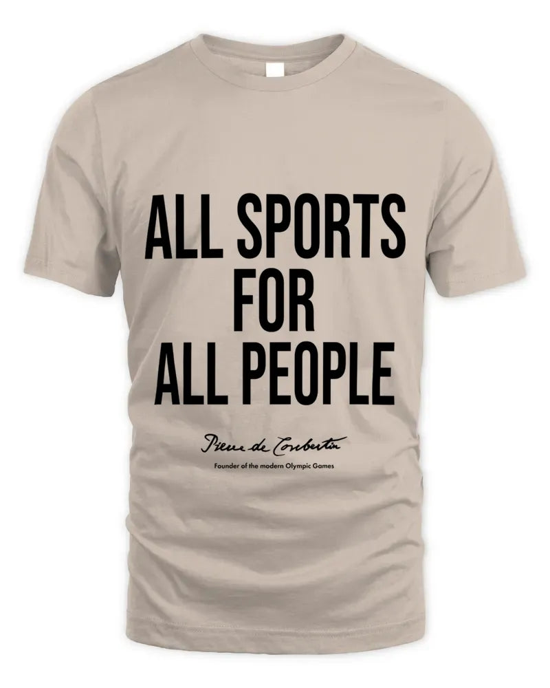 All Sports For All People Pierre de Coubertin Olympic Games Tee Red
