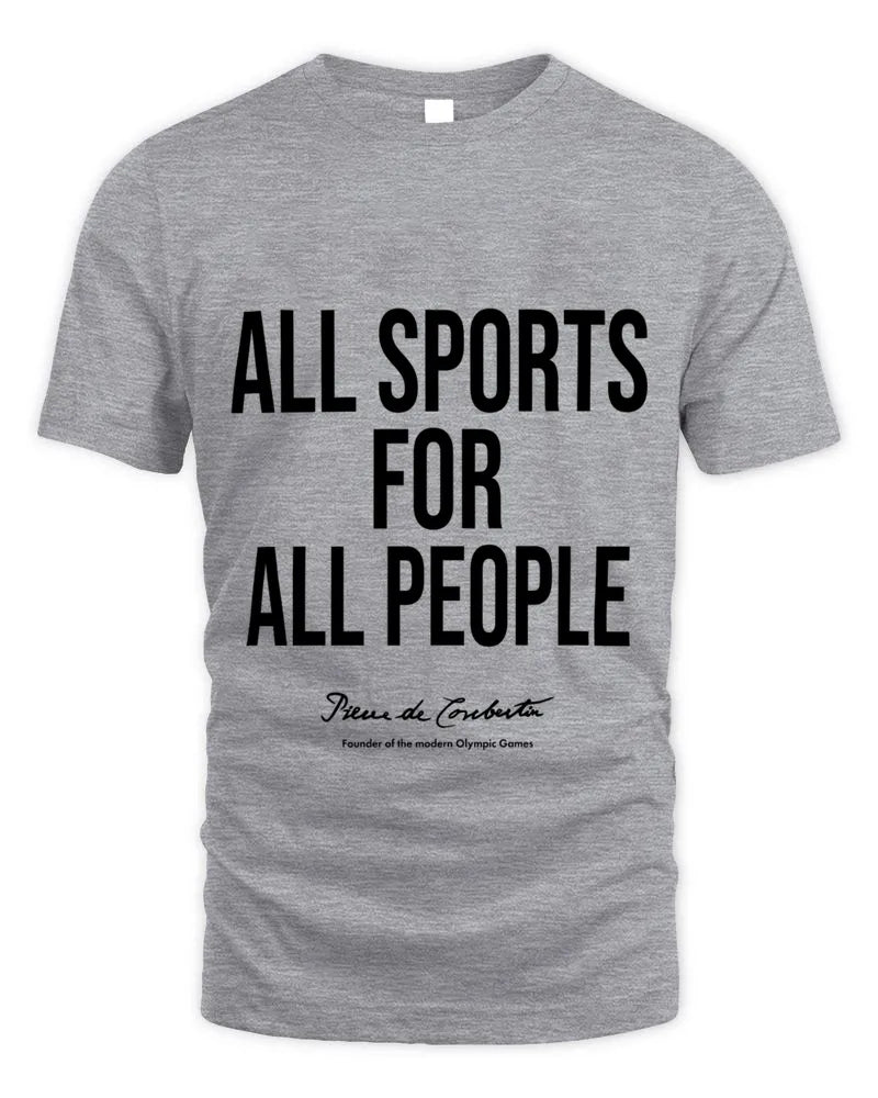 All Sports For All People Pierre de Coubertin Olympic Games Tee Red